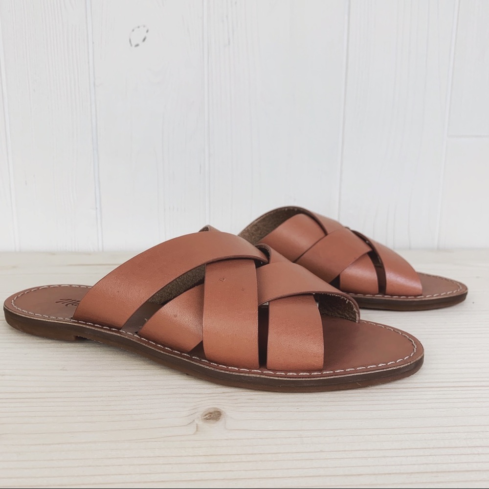 New Madewell The Boardwalk Woven Slide Sandal